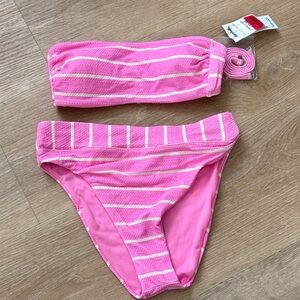 NWT Splendid Pink and White Striped Bikini